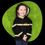 Hi Vis Kids Zip Hoodie Reflective Orange Line Custom Name Safety Workwear
