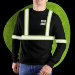 Hi Vis Reflective Black Custom Name Long Sleeve Safety Workwear