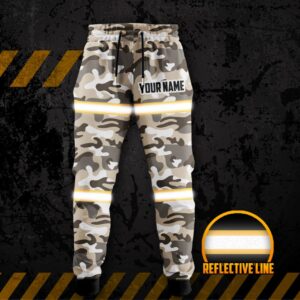 Hi Vis Reflective Camo Custom Name Sweatpants Safety Workwear