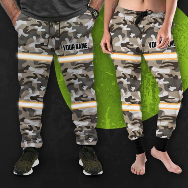 Hi Vis Reflective Camo Custom Name Sweatpants Safety Workwear