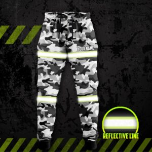 Hi Vis Reflective Camo Custom Name Sweatpants Safety Workwear