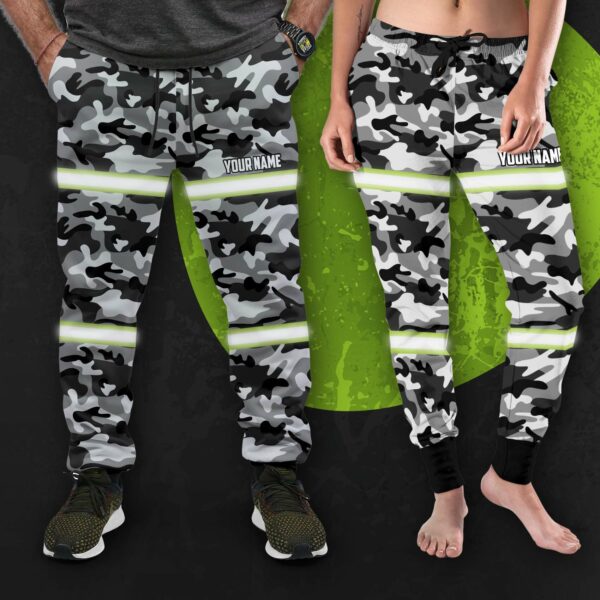 Hi Vis Reflective Camo Custom Name Sweatpants Safety Workwear