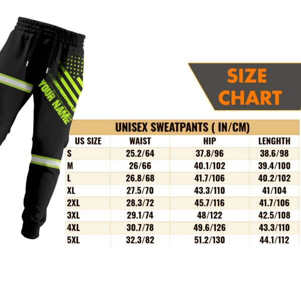 Hi Vis Reflective Flag Green Custom Name Sweatpants Safety Workwear