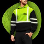 Hi Vis Reflective Green Custom Name Hoodie Safety Workwear