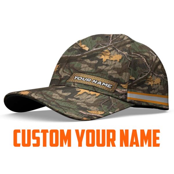 Hi Vis Reflective Hunting Camo Custom Name Cap Safety Workwear For Hunter, Hunting Lover