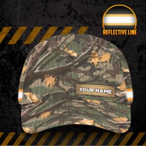 Hi Vis Reflective Hunting Camo Custom Name Cap Safety Workwear For Hunter, Hunting Lover
