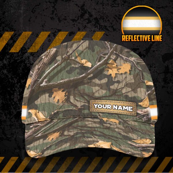Hi Vis Reflective Hunting Camo Custom Name Cap Safety Workwear For Hunter, Hunting Lover