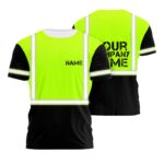 Hi Vis Reflective Orange Green Custom Name T-shirt Safety Workwear
