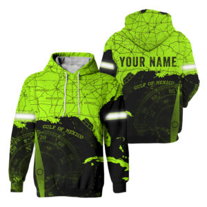 Hi Vis Reflective US Map Custom Name Hoodie Safety Workwear