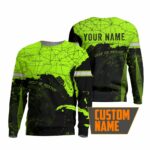Hi Vis Reflective US Map Custom Name Long Sleeve Safety Workwear
