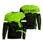 Hi Vis Reflective US Map Custom Name Long Sleeve Safety Workwear
