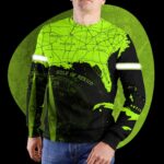 Hi Vis Reflective US Map Custom Name Long Sleeve Safety Workwear