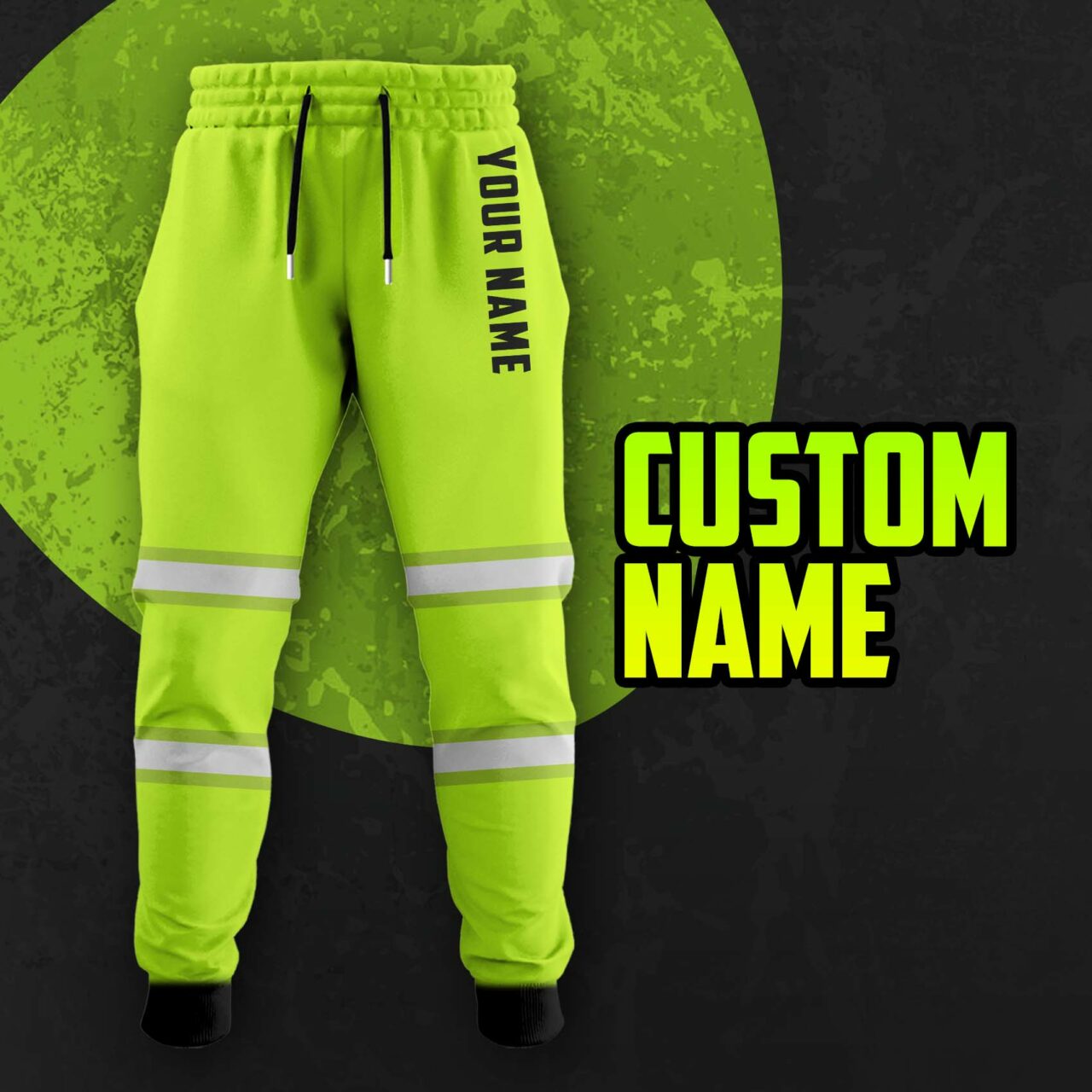 Hi Vis Reflective Camo Custom Name Sweatpants Safety Workwear
