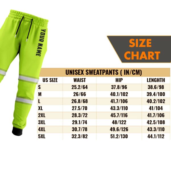 Hi Vis Sweatpants Reflective Green Custom Name Safety Workwear