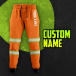 Hi Vis Sweatpants Reflective Orange Custom Name Safety Workwear