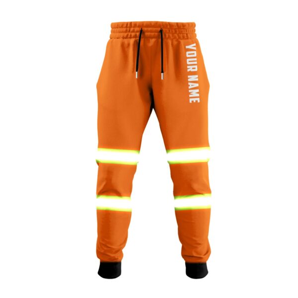 Hi Vis Sweatpants Reflective Orange Custom Name Safety Workwear