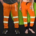 Hi Vis Sweatpants Reflective Orange Custom Name Safety Workwear