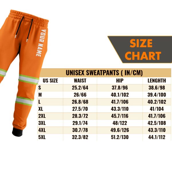 Hi Vis Sweatpants Reflective Orange Custom Name Safety Workwear