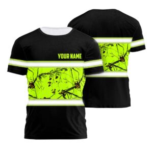 Hi Vis Shirts Reflective Camo Hunting Custom Name Safety Workwear For Hunters