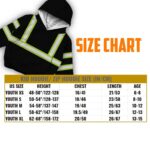 Hi Vis Reflective Green Black Orange Colors Custom Name Kids Hoodie Safety Workwear