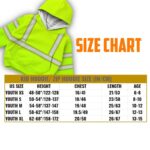 Hi Vis Reflective Green Black Orange Colors Custom Name Kids Hoodie Safety Workwear