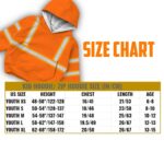 Hi Vis Reflective Green Black Orange Colors Custom Name Kids Hoodie Safety Workwear