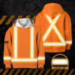 Hi Vis Reflective Kid's Basic Cross Custom Name Kids Hoodie Safety Workwear