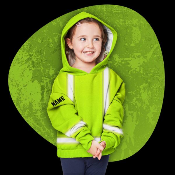 Hi Vis Reflective Kid's Basic Cross Custom Name Kids Hoodie Safety Workwear
