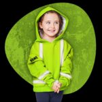 Hi Vis Reflective Kid's Basic Cross Custom Name Kids Hoodie Safety Workwear