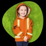 Hi Vis Reflective Kid's Basic Cross Custom Name Kids Hoodie Safety Workwear