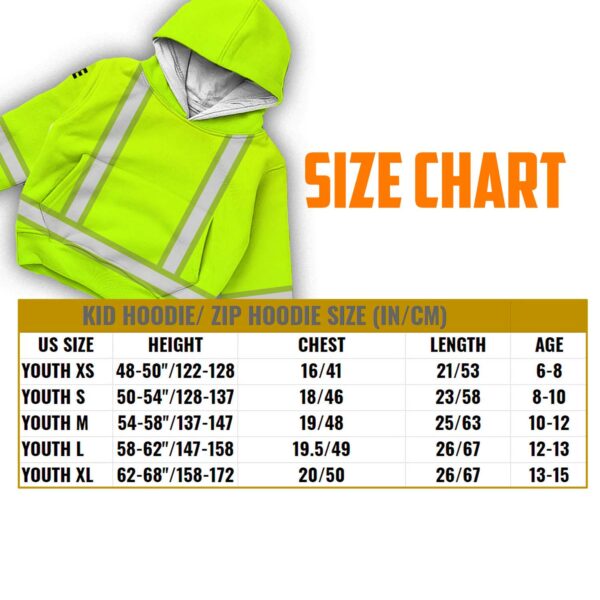 Hi Vis Reflective Kid's Basic Cross Custom Name Kids Hoodie Safety Workwear