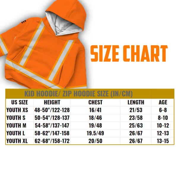 Hi Vis Reflective Kid's Basic Cross Custom Name Kids Hoodie Safety Workwear