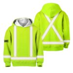 Hi Vis Reflective Kid's Basic Cross Custom Name Kids Hoodie Safety Workwear