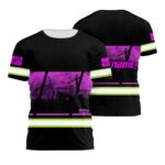 Hi Vis Shirt Reflective Construction Site Violet Custom Name Safety Workwear For Workers, Patriotic, Veteran, Military