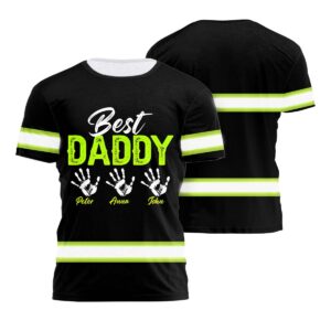 Hi Vis Shirt Reflective Best Daddy Custom Name Safety Workwear For Dad