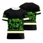 Hi Vis Shirt Reflective Best Skull Custom Name Safety Workwear For Workers, Patriotic, Veteran, Military