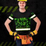 Hi Vis Shirt Reflective Best Skull Custom Name Safety Workwear For Workers, Patriotic, Veteran, Military