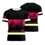 Hi Vis Shirt Reflective Construction Site Pink Custom Name Safety Workwear For Workers, Patriotic, Veteran, Military