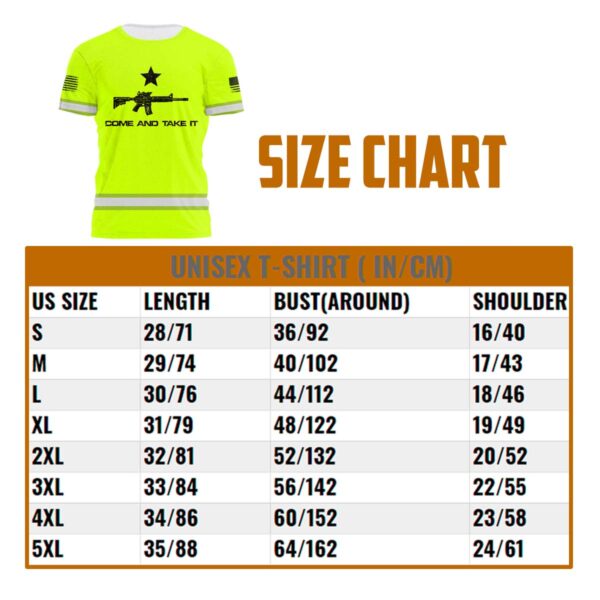 Hi Vis Shirt Reflective Green Neon US Flag Custom Name Safety Workwear For Workers, Runners, Cyclists, Patriotic, Veteran, Military