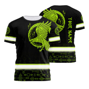 Hi Vis Shirt Reflective Green Neon Viking Custom Name Safety Workwear