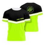 Hi Vis Shirt Uniform Reflective Black Green Custom Name And Logo Safety Workwear For Company, Group, Team