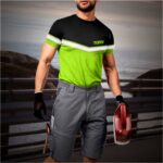 Hi Vis Shirt Uniform Reflective Black Green Custom Name And Logo Safety Workwear For Company, Group, Team