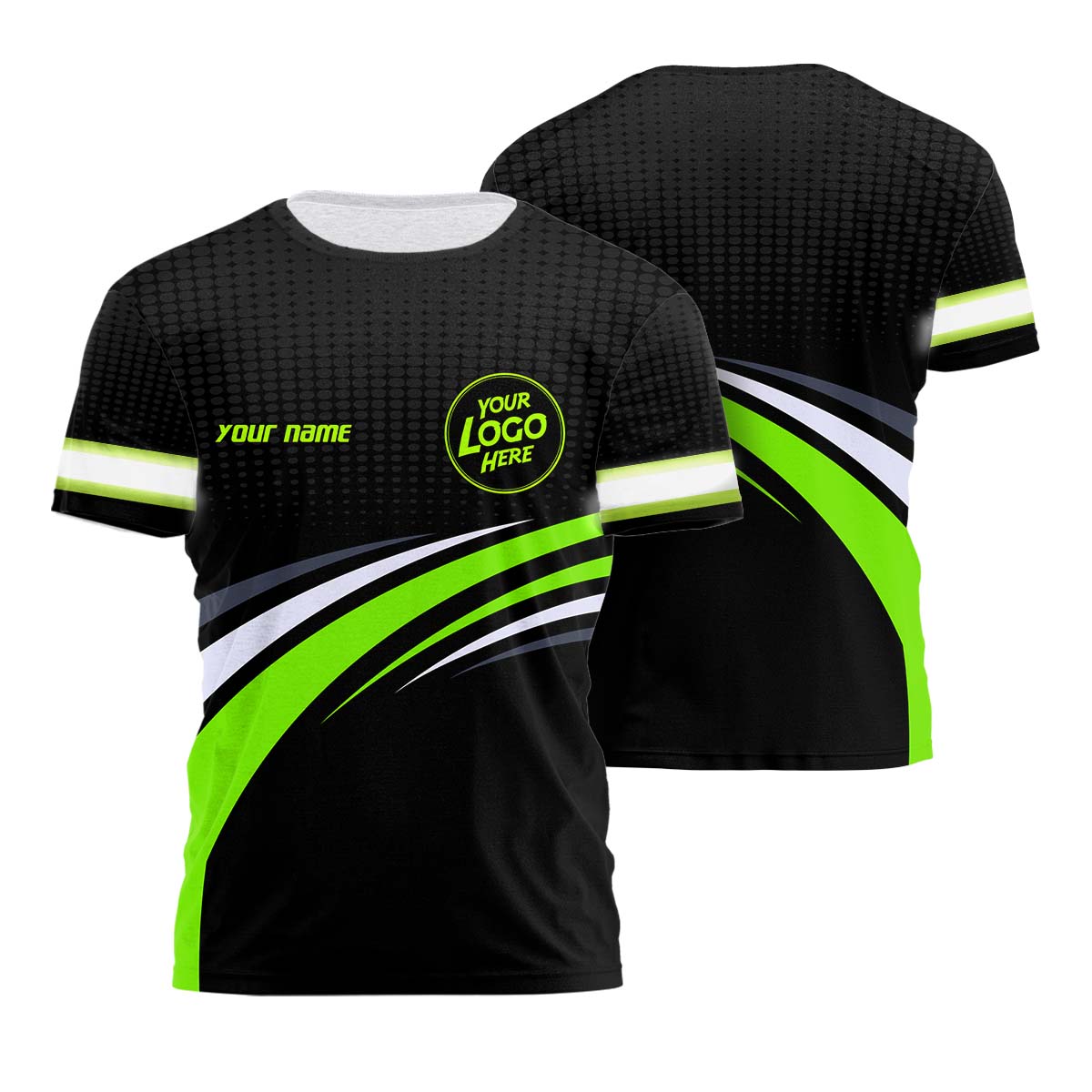 Hi Vis Shirt Uniform Reflective Black Green Neon Color Custom Name And ...