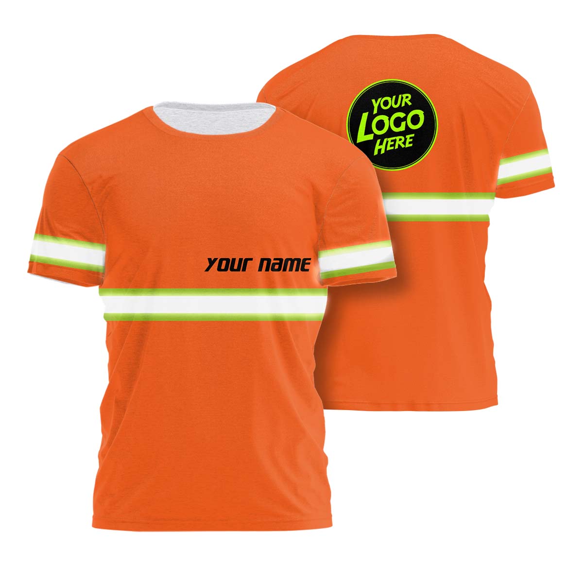 Hi Vis Shirt Uniform Reflective Orange Custom Name And Logo Safety
