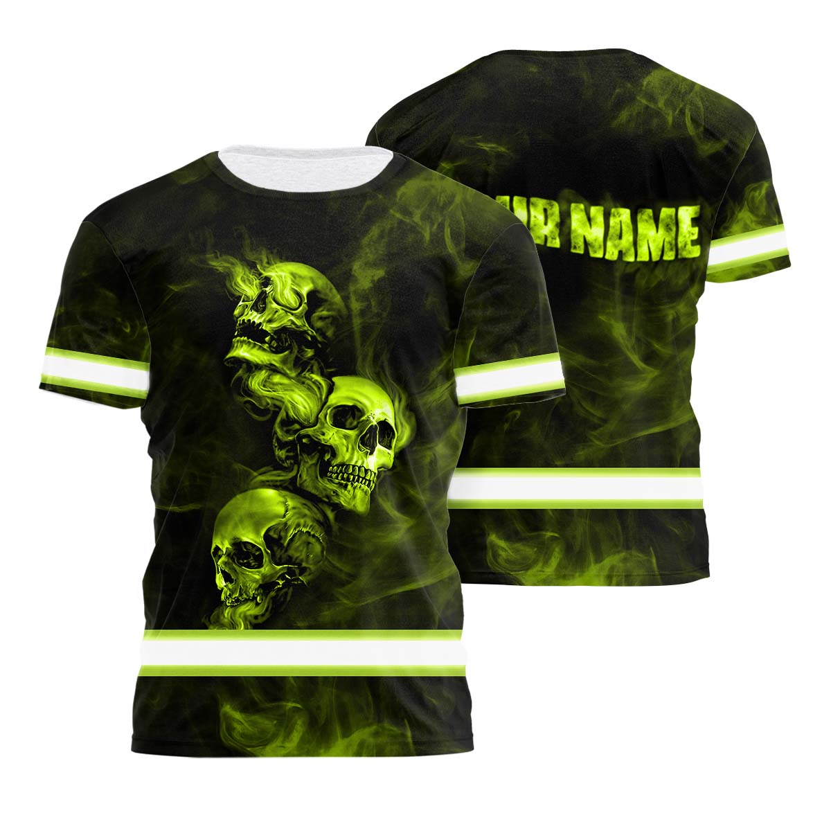Hi Vis Shirt Reflective Skull With Smoke Custom Name Safety Workwear ...