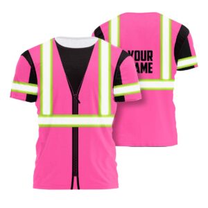 Pink Hi Vis Workwear Custom Safety Workwear Shirt