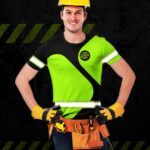 Hi Vis Shirt Uniform Reflective Black Green Neon Custom Name And Logo Safety Workwear For Company, Group, Team
