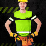 Hi Vis Shirt Uniform Reflective Light Green Neon Custom Name And Logo Safety Workwear For Company, Group, Team