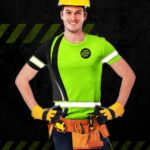 Hi Vis Shirt Uniform Company Reflective Green Neon Custom Name And Logo Safety Workwear For Company, Group, Team