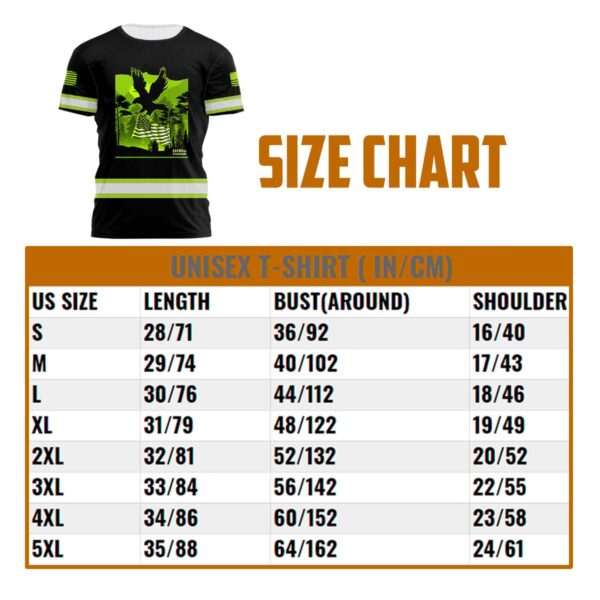 Hi Vis Shirt Reflective Green Eagle USA Flag Custom Name Safety Workwear  For Workers, Patriotic, Veteran